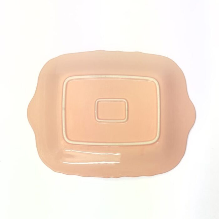 1980s traditional blush colored rectangular ceramic platter 1690