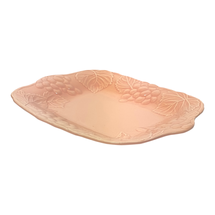 1980s traditional blush colored rectangular ceramic platter 2920