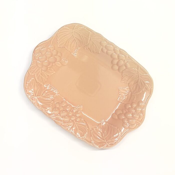 1980s traditional blush colored rectangular ceramic platter 9695