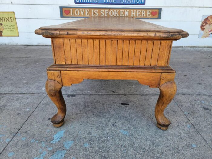 1980s vintage french style oak wood coffee table with two drawers 7182