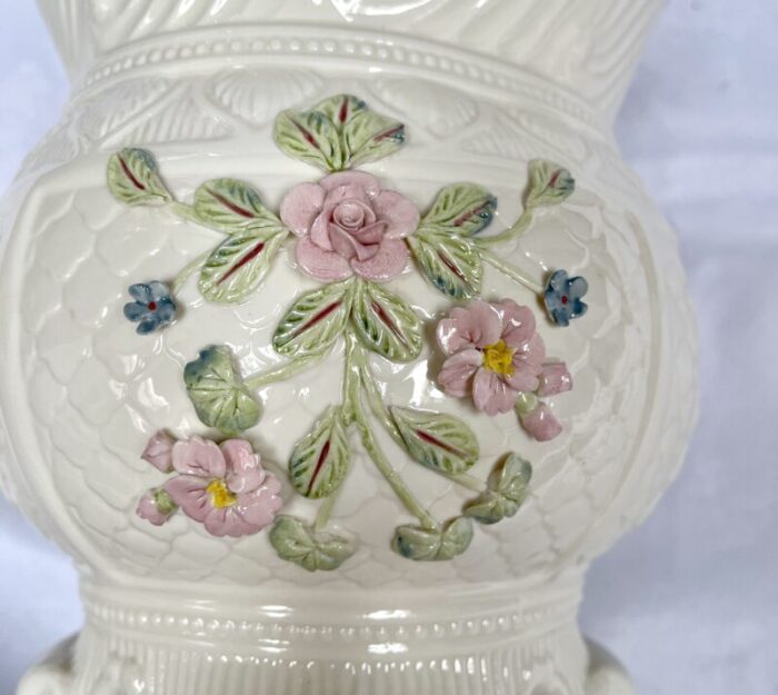 1990s belleek porcelain floral design cachepot 6605