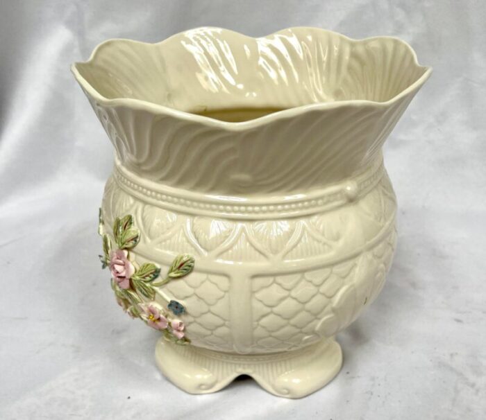 1990s belleek porcelain floral design cachepot 9650