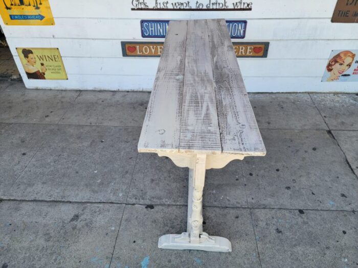 1990s rustic shabby chic wooden console table 2557