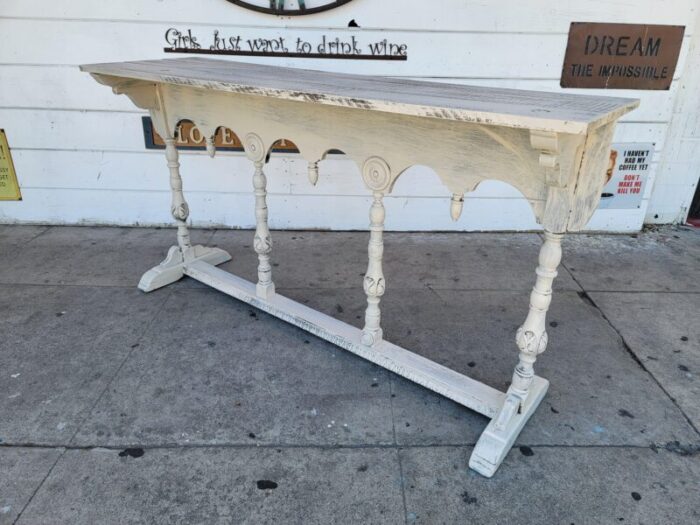 1990s rustic shabby chic wooden console table 4954