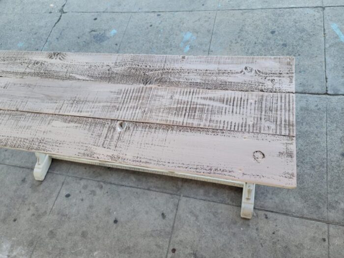 1990s rustic shabby chic wooden console table 8598