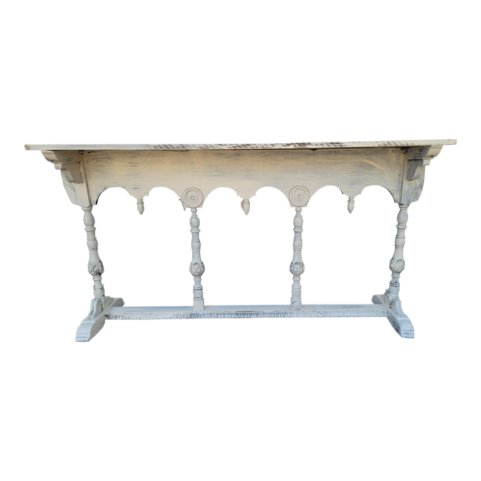 1990s rustic shabby chic wooden console table 9211