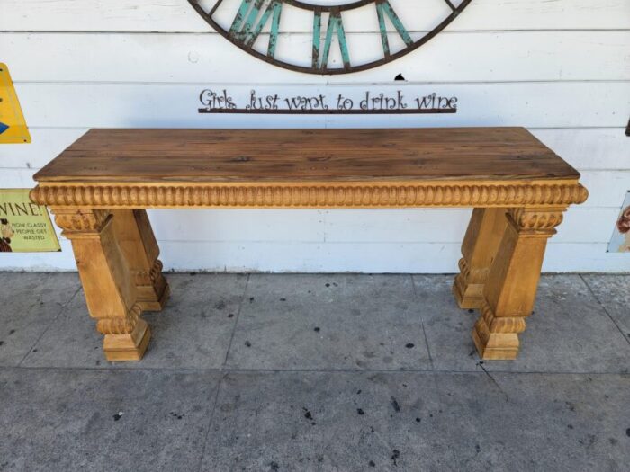 1990s rustic wooden console table 2543