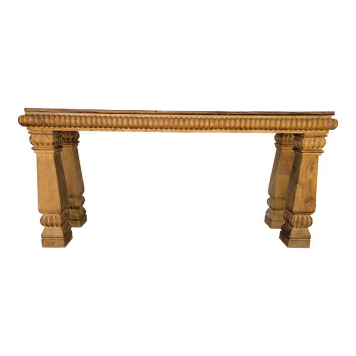 1990s rustic wooden console table 4367