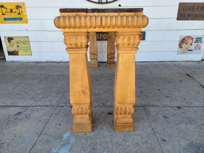 1990s rustic wooden console table 7366