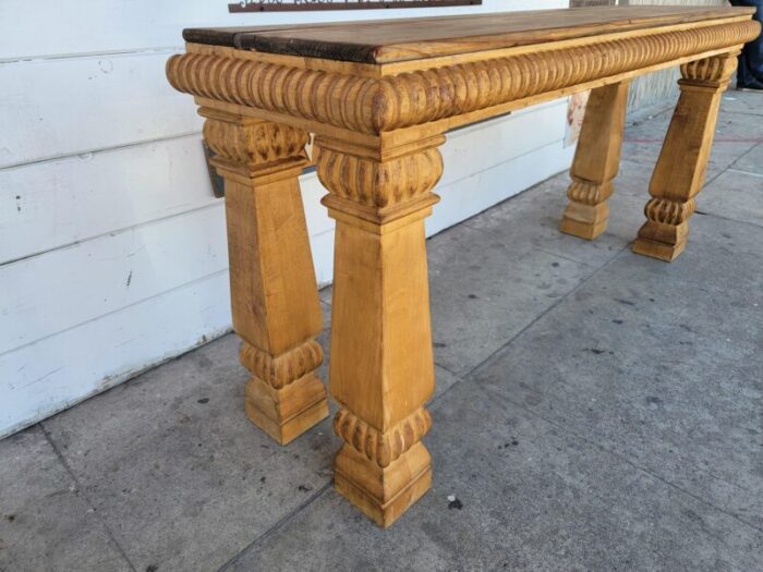 1990s rustic wooden console table 9532