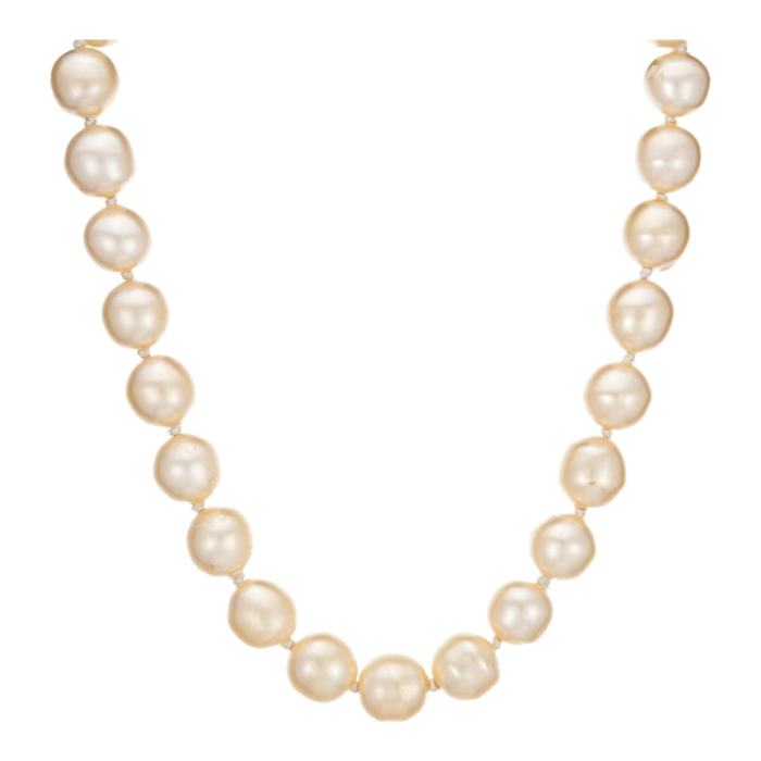 1995 vintage chanel choker necklace large 145mm faux pearls yellow gold tone 8971