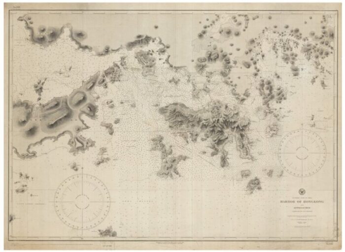 19th century american sea chart of hong kong 1