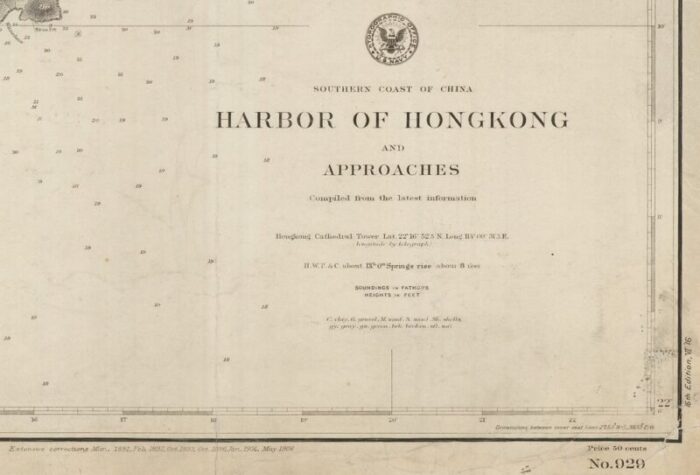 19th century american sea chart of hong kong 2