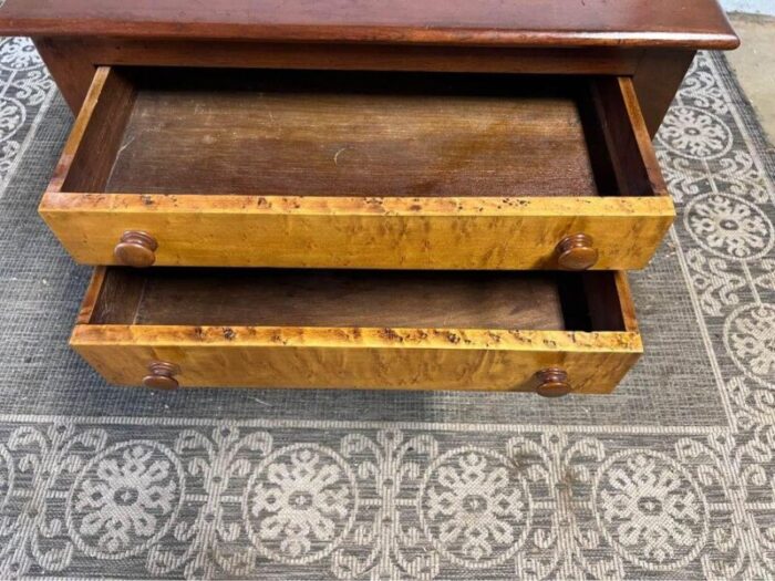 19th century antique american federal style two drawer work table or side table 3012