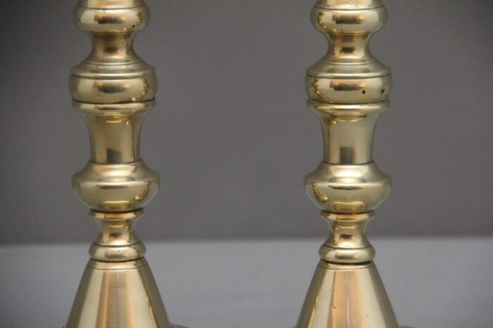 19th century brass candlesticks 1860 set of 2 1