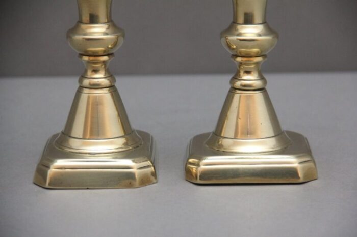 19th century brass candlesticks 1860 set of 2 3