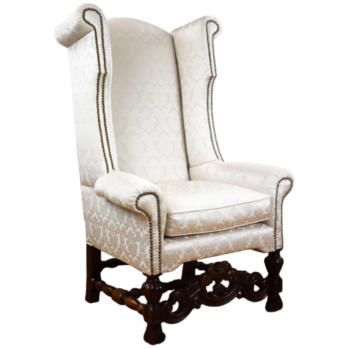 19th century carolean style wing back armchair 9836