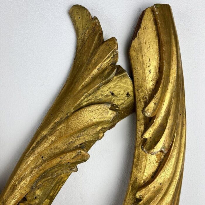 19th century italian gilt wood carving fragments set of 4 5