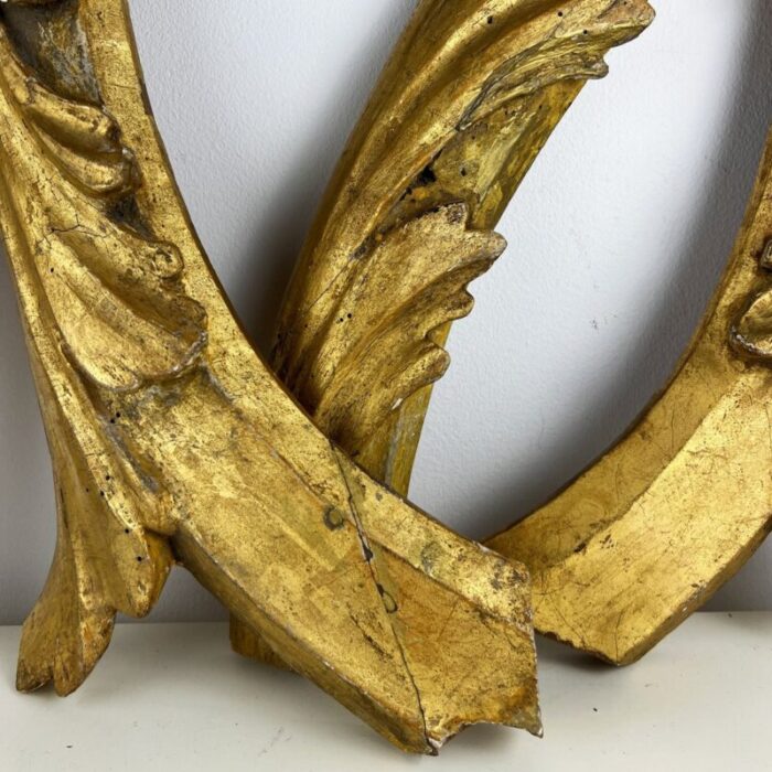 19th century italian gilt wood carving fragments set of 4 6