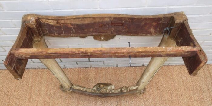 19th century italian rococo marble top console 2275