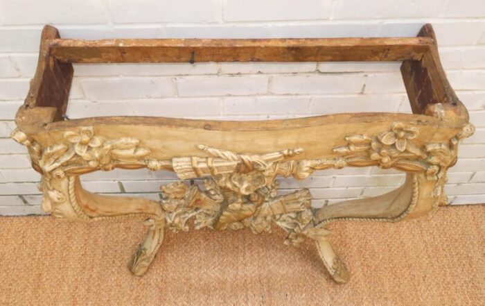 19th century italian rococo marble top console 9067