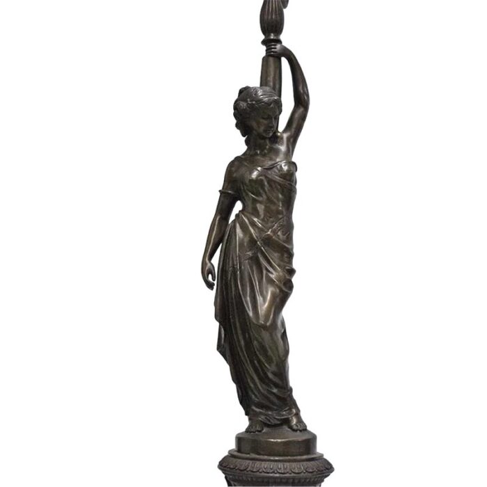 19th century sculptures of la ladies with a candleholders in the arms france set of 2 4