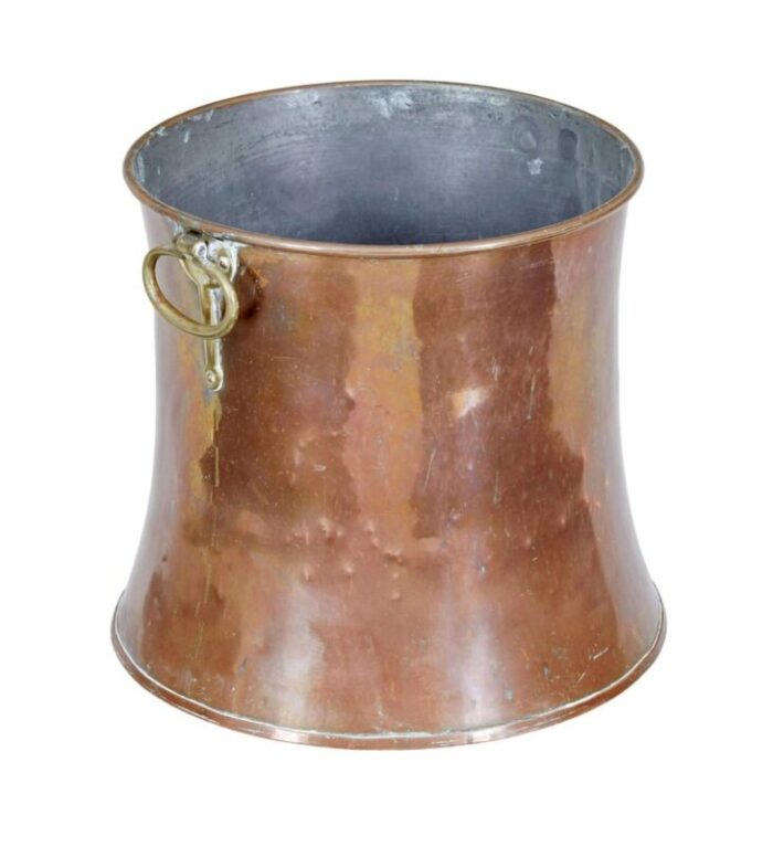 19th century shaped copper and brass log bin 1