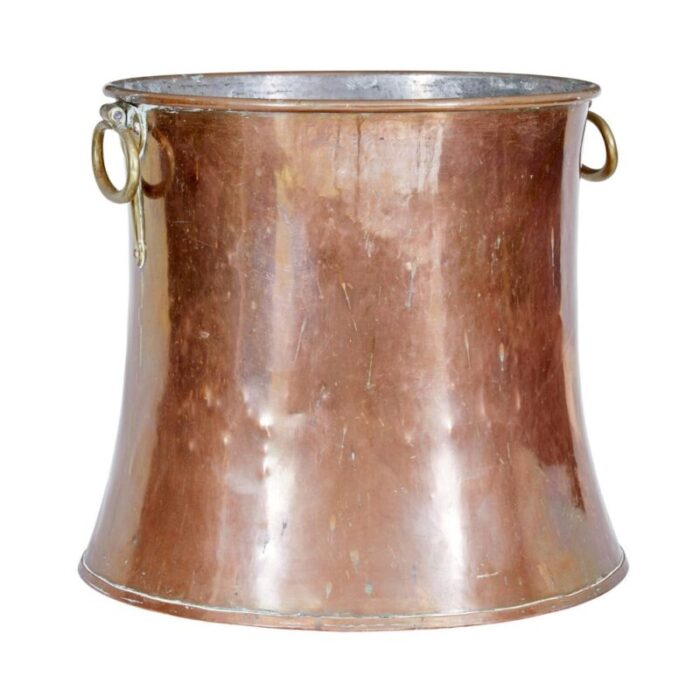 19th century shaped copper and brass log bin 2