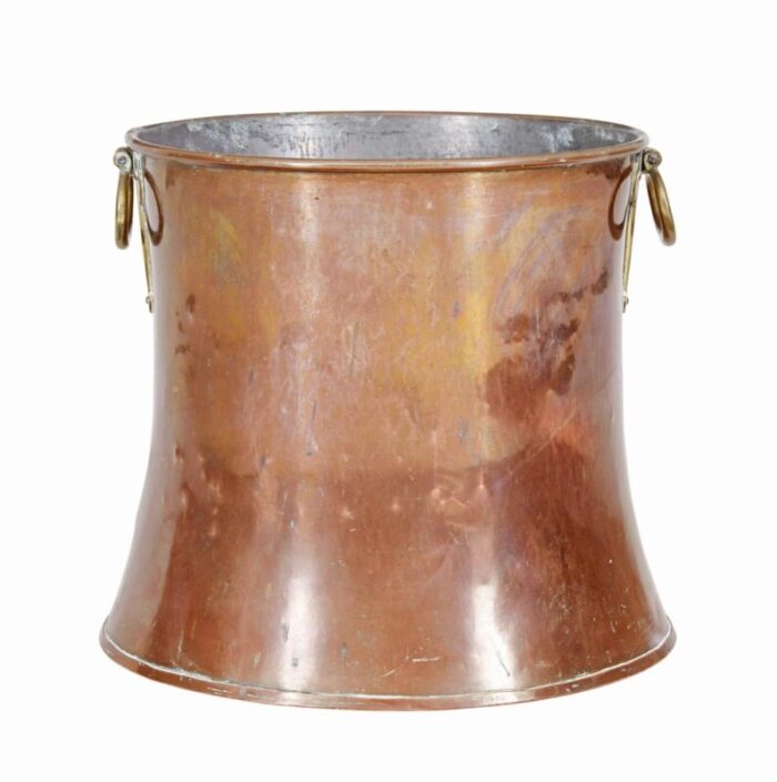 19th century shaped copper and brass log bin 4