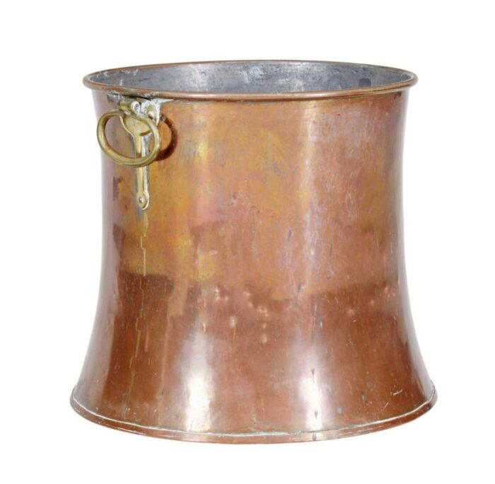 19th century shaped copper and brass log bin 5