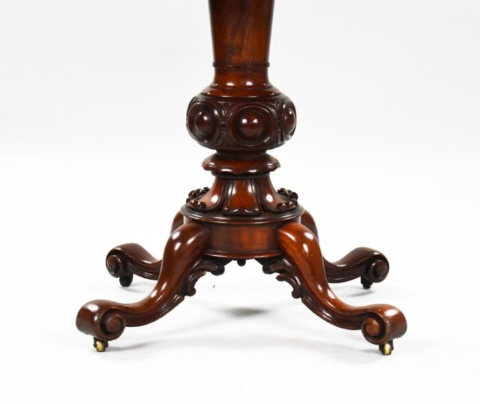 19th century victorian english burr walnut card table 4300