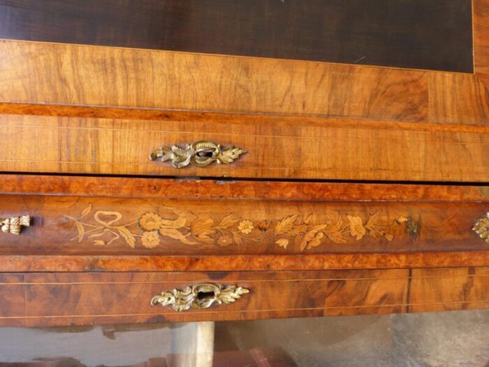 19th century victorian english figured walnut and marquetry credenza 2494