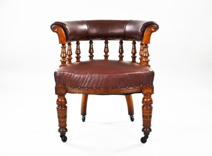 19th century victorian english oak armchair 0634