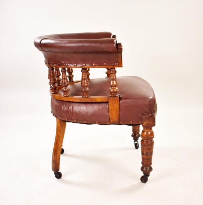 19th century victorian english oak armchair 2597