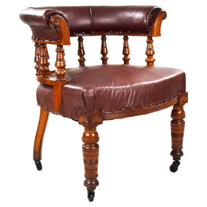 19th century victorian english oak armchair 3362