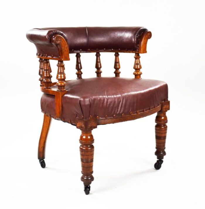 19th century victorian english oak armchair 9187