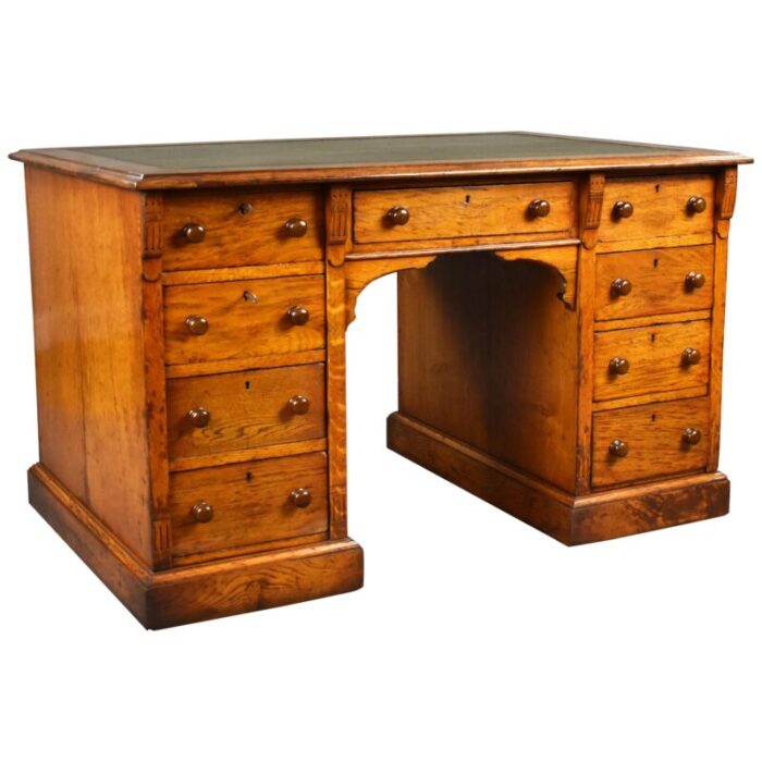 19th century victorian english oak writing desk 4031