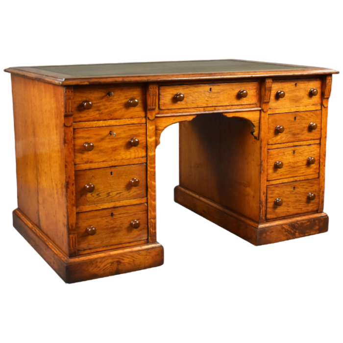 19th century victorian english oak writing desk 8051