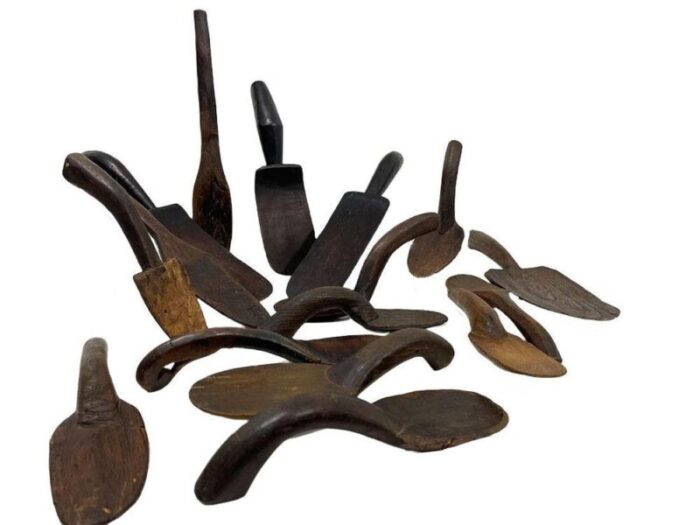 19th century wooden spoons set of 16 4247