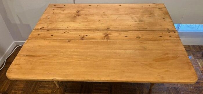 19thc natural pine drop leaf table 5473