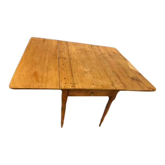 19thc natural pine drop leaf table 5871