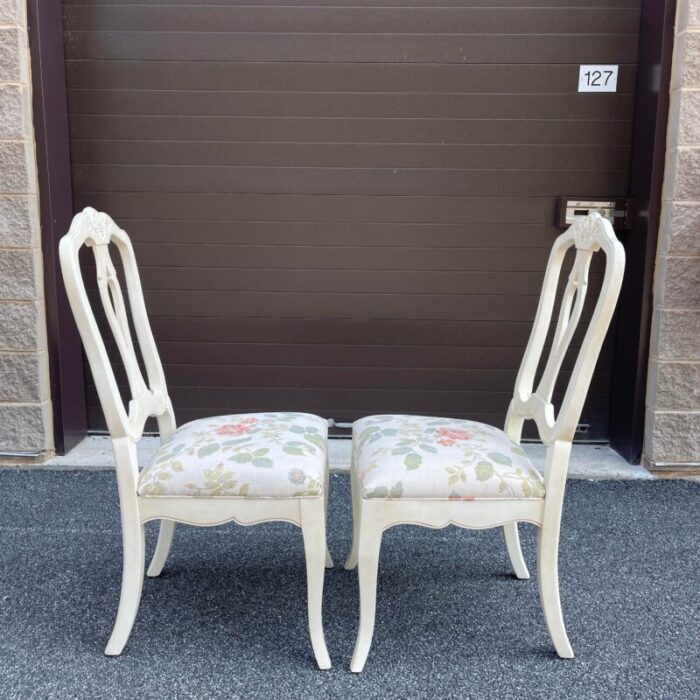 2000s ethan allen country french birch dining chairs a pair b 26 6202 brittany 8122