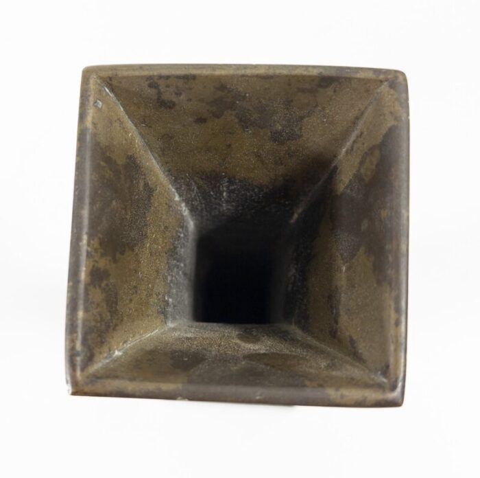 20th century chinese bronze square gu form vase 1940s 8