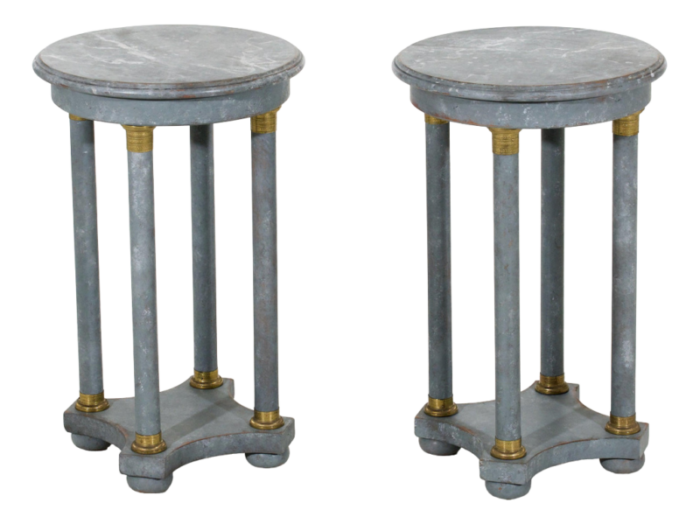 20th century european pedestals table set of 2 1344