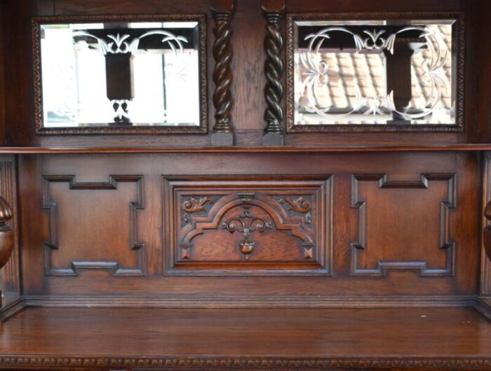 20th century jacobean style english carved oak bar 9268