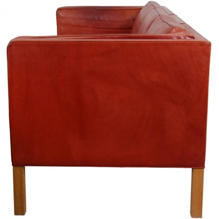 3 seater 2333 sofa in indian red aniline leather from brge mogensen 3084