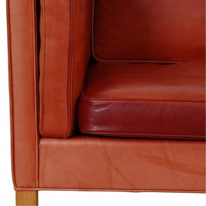 3 seater 2333 sofa in indian red aniline leather from brge mogensen 3442