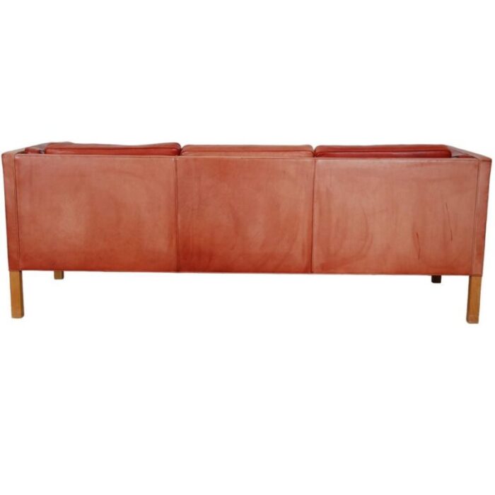 3 seater 2333 sofa in indian red aniline leather from brge mogensen 5149