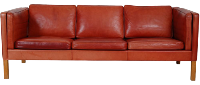 3 seater 2333 sofa in indian red aniline leather from brge mogensen 5557