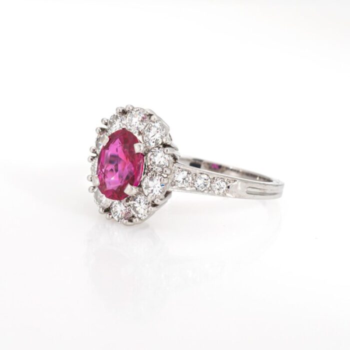 60s tiffany and co burma ruby diamond ring platinum sz 55 gemstone engagement 1012